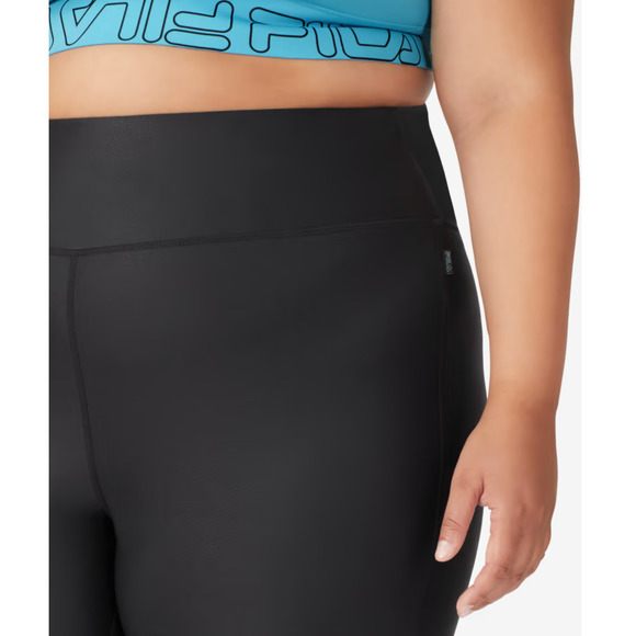 FILA Black Night Out Leather Look 7/8 Training Gym Workout Leggings NWT 3X NWT - Picture 3 of 3
